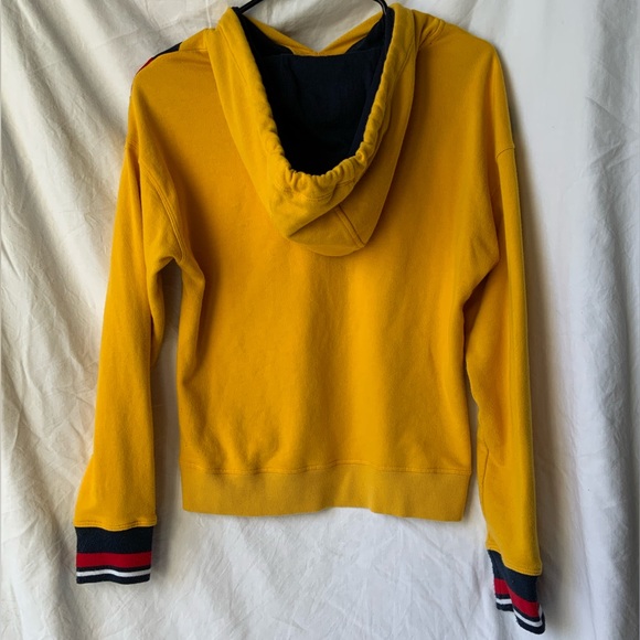 Tommy Hilfiger Bright Rich Yellow Hoodie with Logo Sport Workout yoga fitness - Picture 3 of 6